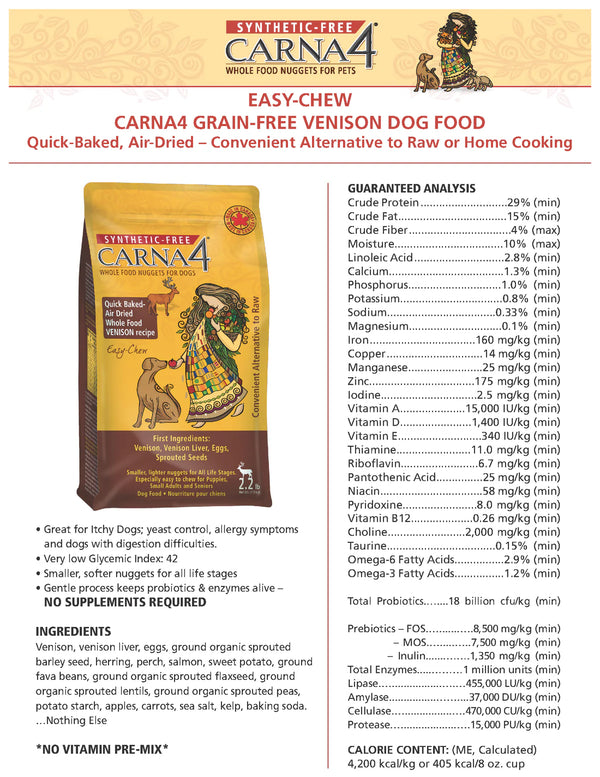 Carna4 Venison Easy Chew Dog Food