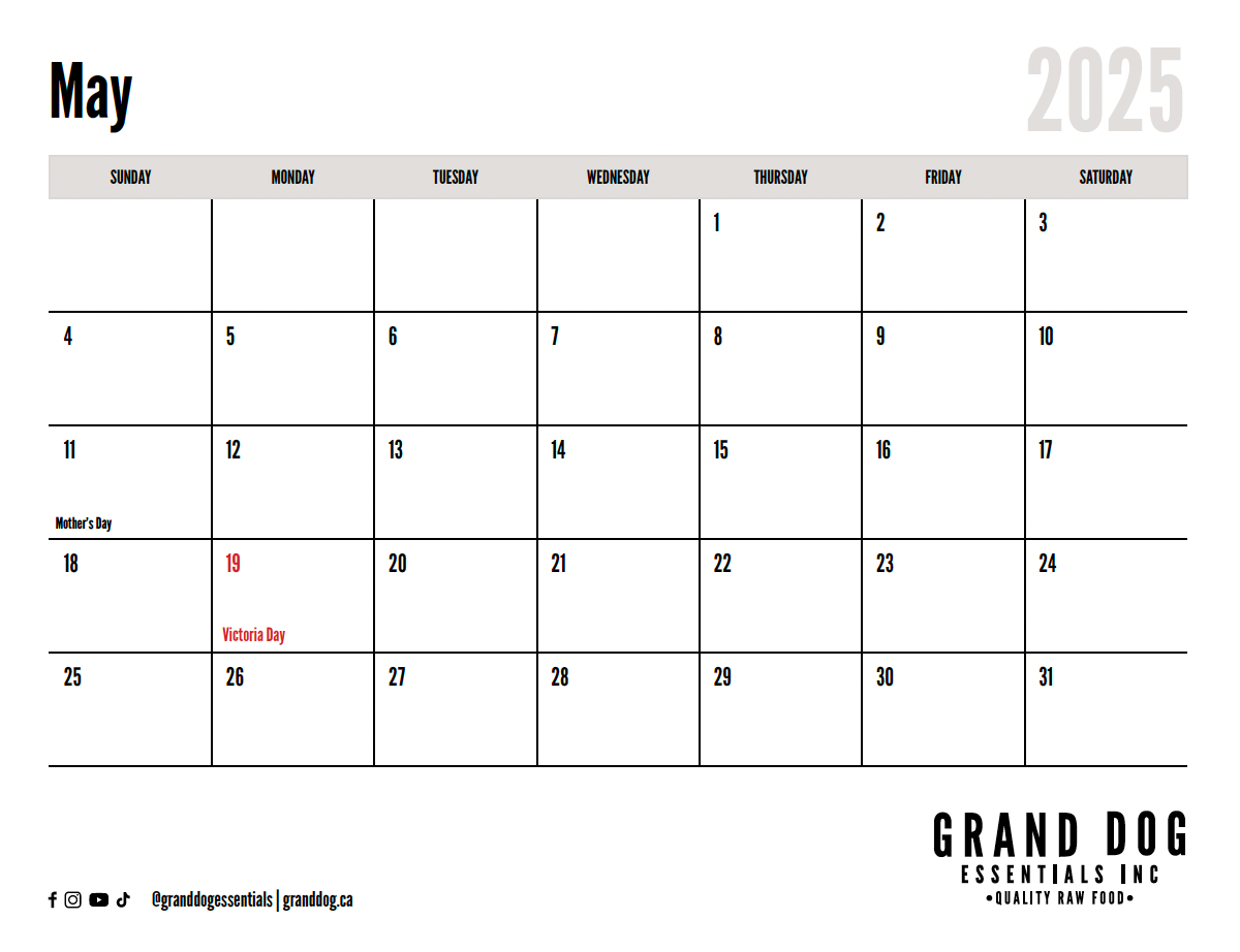 Grand Dogs of 2025 Calendar