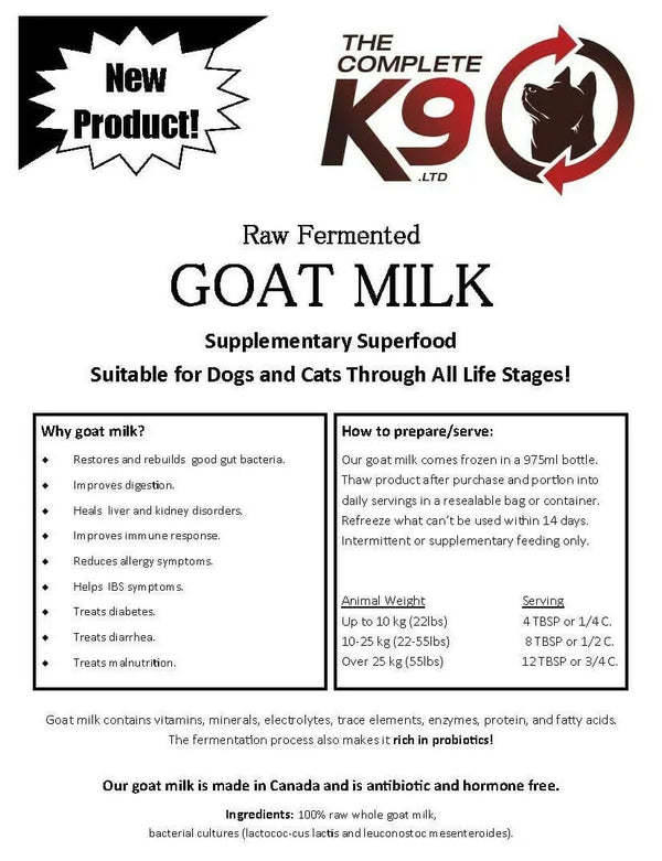 CK9 Raw Fermented Goat Milk Kefir Unflavoured 975ml