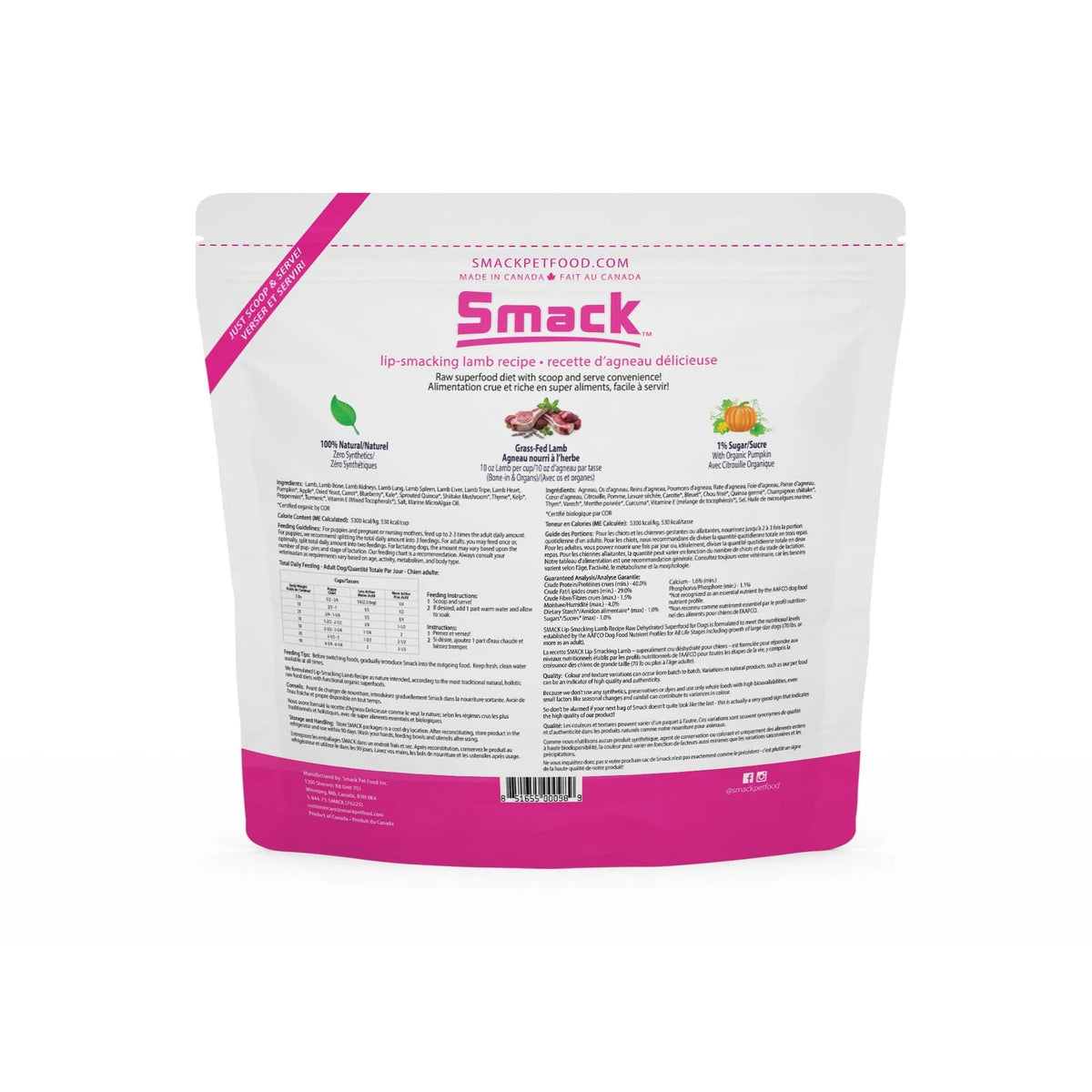 Image of Smack Lip Smacking lamb raw dehydrated dog food ingredients 