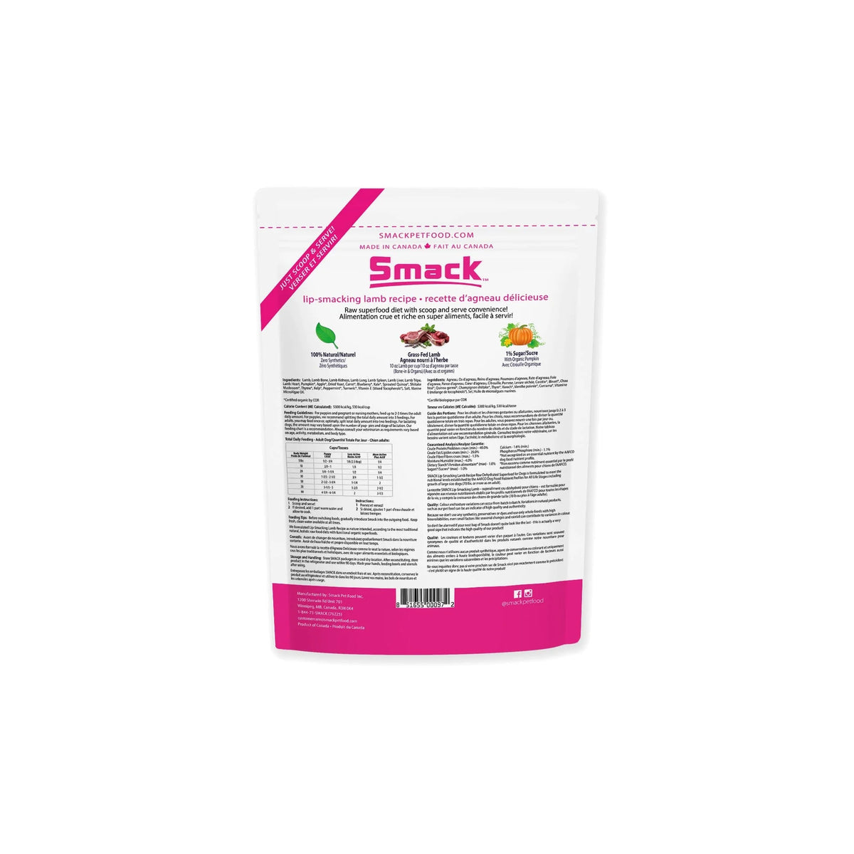 Image of Smack Lip Smacking lamb raw dehydrated dog food ingredients