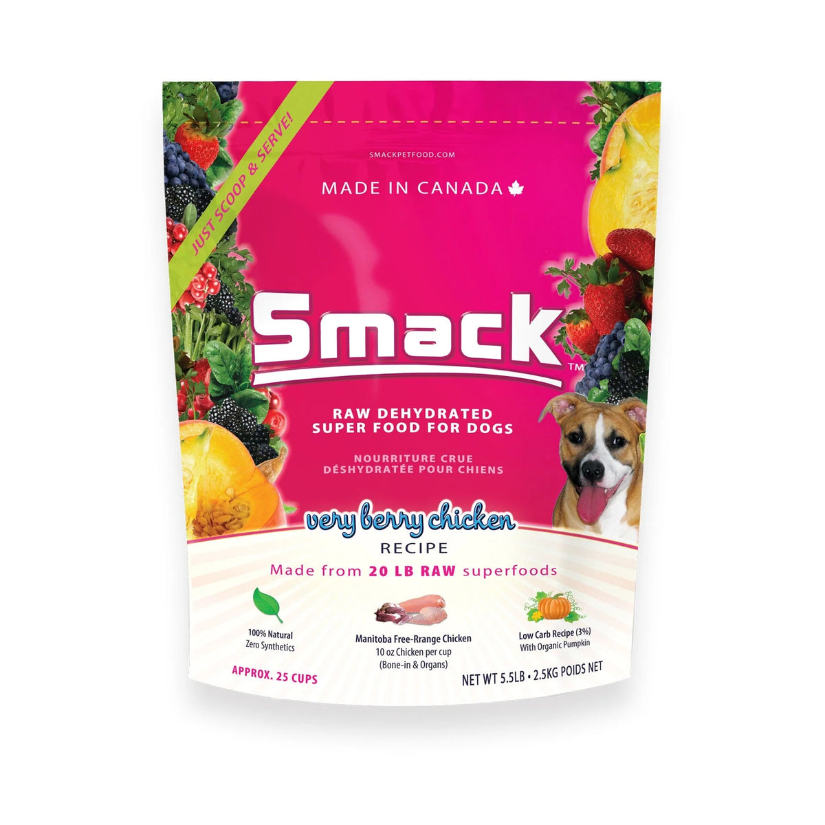 Smack: Very Berry Chicken Dog Food 250 g or 2.5 kg
